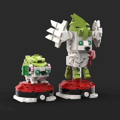 shaymin brickheadz building set | pokèmon | moc-111828 - 2