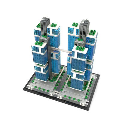 Shenzhen Twin Cantilever Towers 1:800 MOC Skyscraper Building Kit - 3