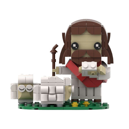 shepherd prophet & lamb brickheadz building set | lego-compatible - 5