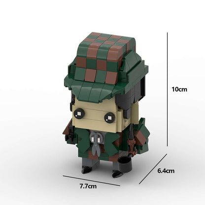 sherlock holmes brickheadz set | lego-compatible detective moc - 2