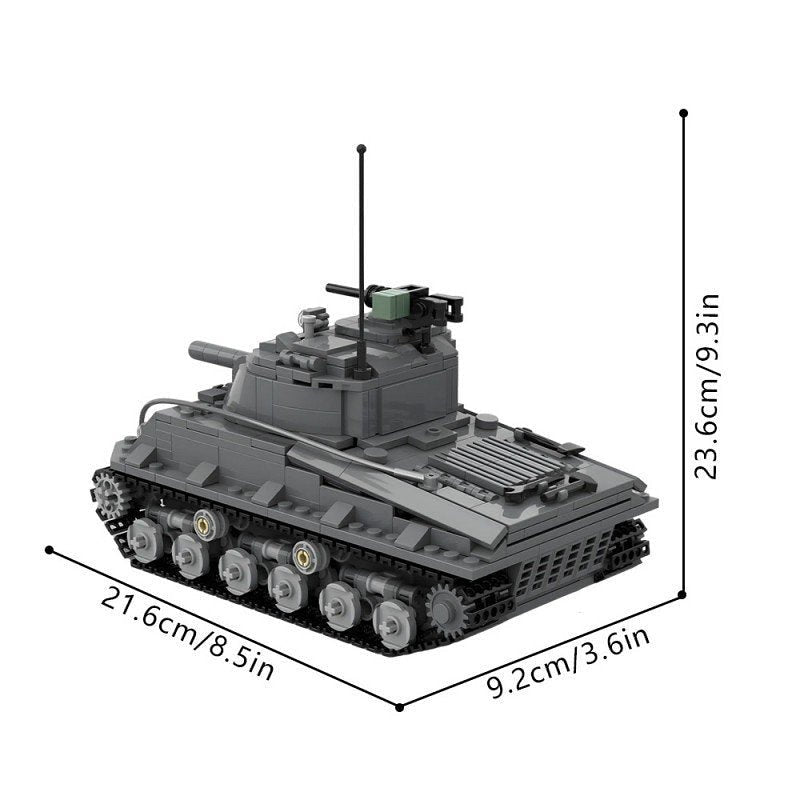 Sherman M4A3 (105) WWII Tank MOC Building Kit | Interior Detail Model - 4
