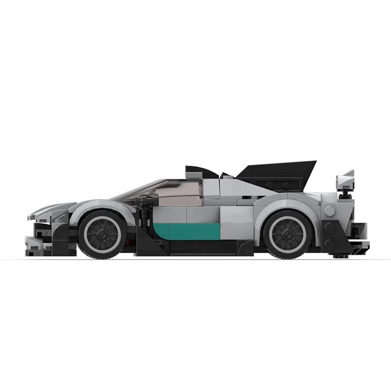 Silver Formula Hypercar Building Kit | LEGO-Compatible MOC - 4