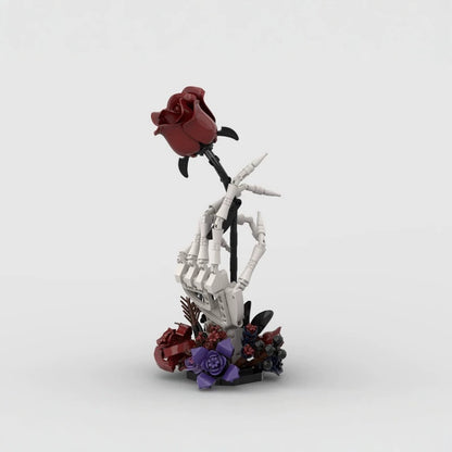 Skeleton Blood Rose MOC Building Kit | Gothic Floral Display Model - 4