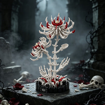 Skeleton Spider Lily MOC Building Kit | Gothic Floral Display Model - 1