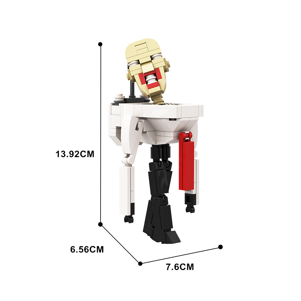 skibidi toilet action figure building kit | lego compatible moc - 4