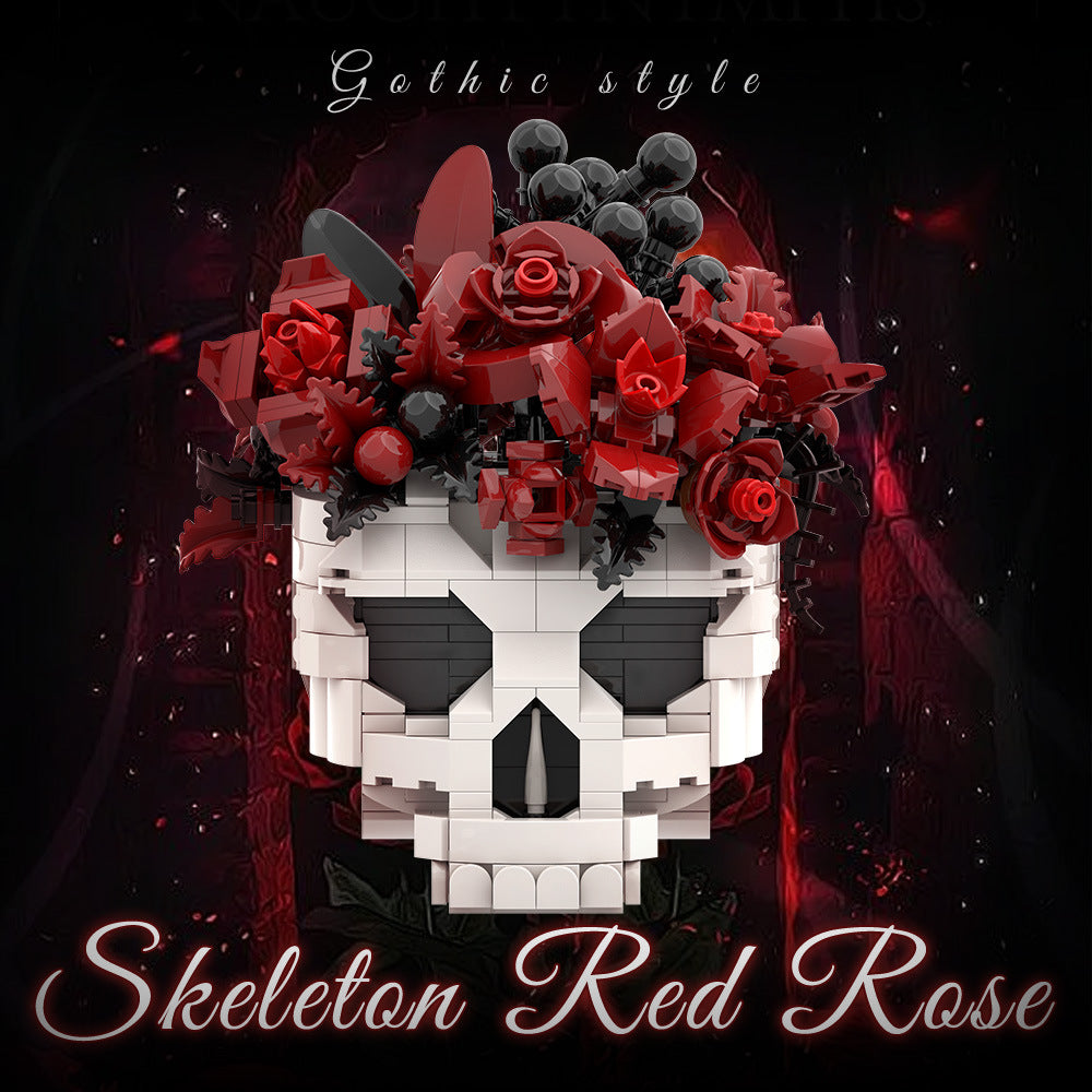 skull flower building kit | lego compatible moc - 1