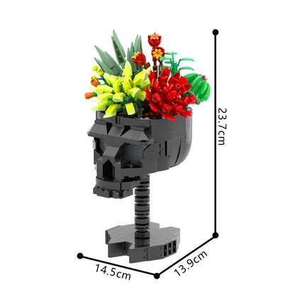 skull roses bouquet building kits | lego compatible moc - 3