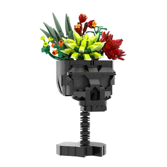 skull roses bouquet building kits | lego compatible moc - 4