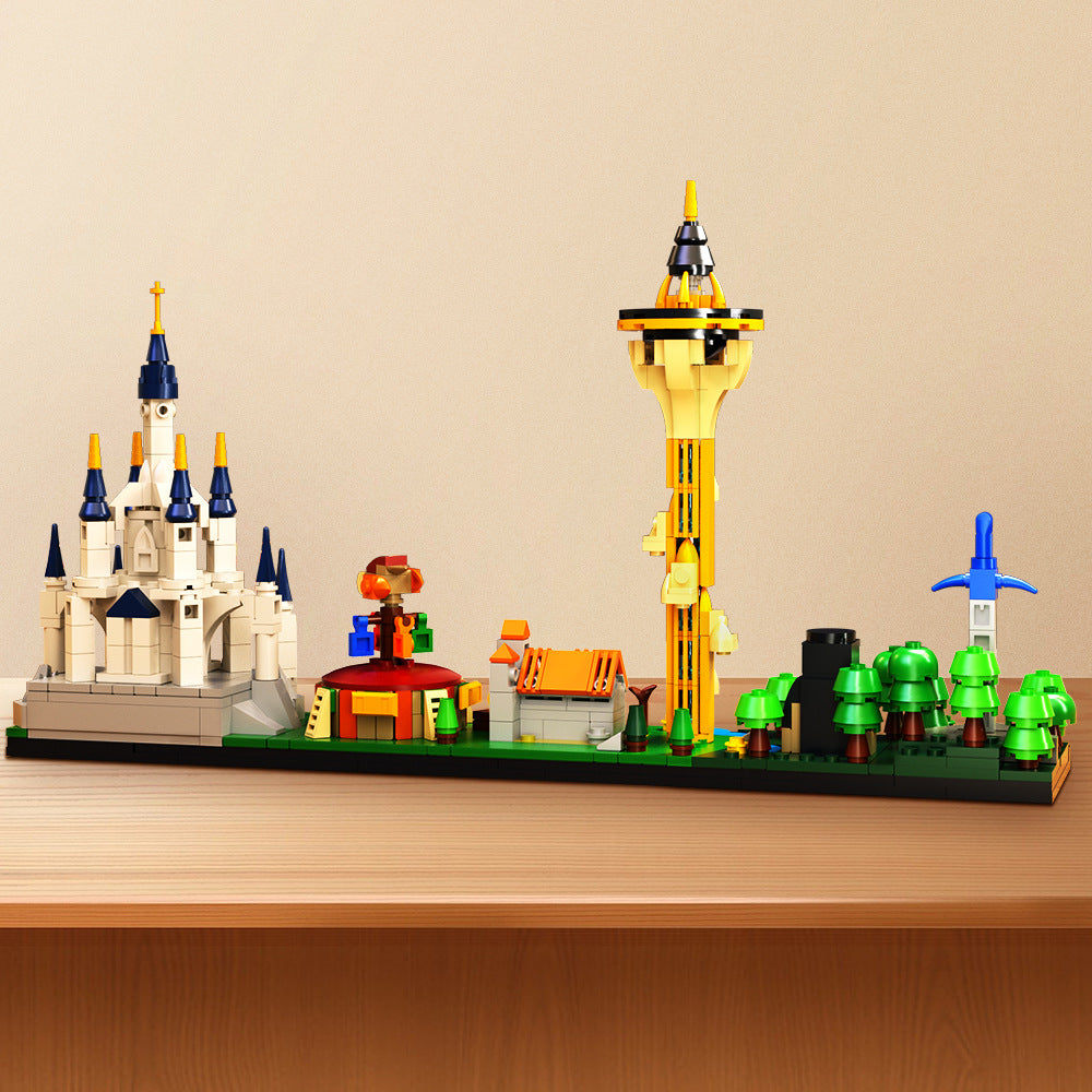 skyline hyrule moc building set - game zelda - 1