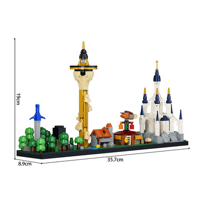 skyline hyrule moc building set - game zelda - 3
