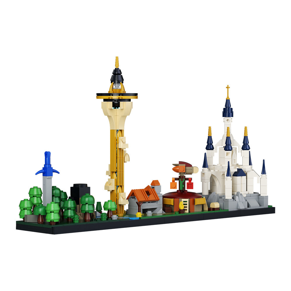 skyline hyrule moc building set - game zelda - 5