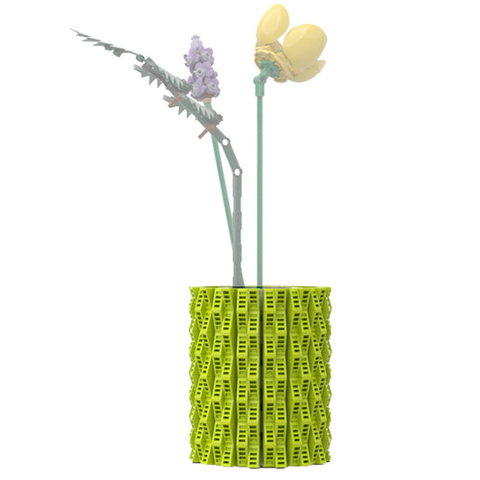 small and round green flower vase building kit | moc-181924 - 1