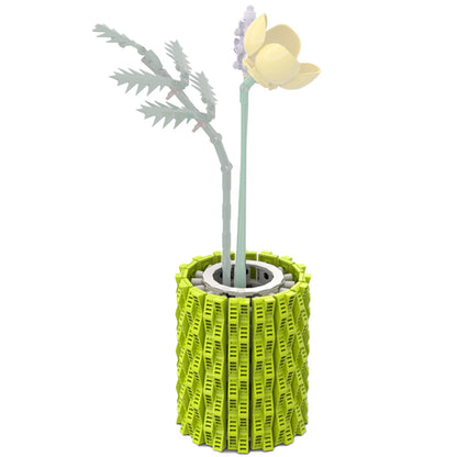 small and round green flower vase building kit | moc-181924 - 5