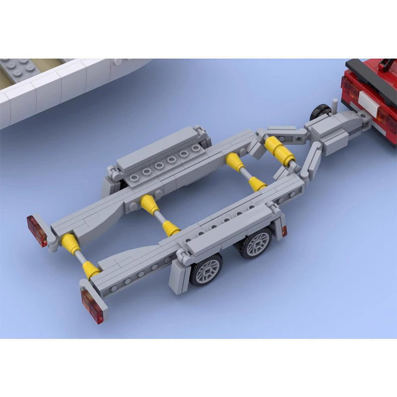 Small Boat with Sports Car Building Kit | LEGO-Compatible MOC - 4