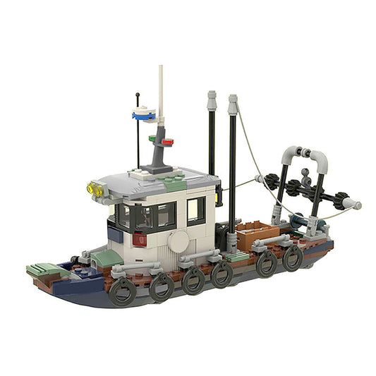 Small Fishing Trawler Building Kit | LEGO-Compatible MOC - 1
