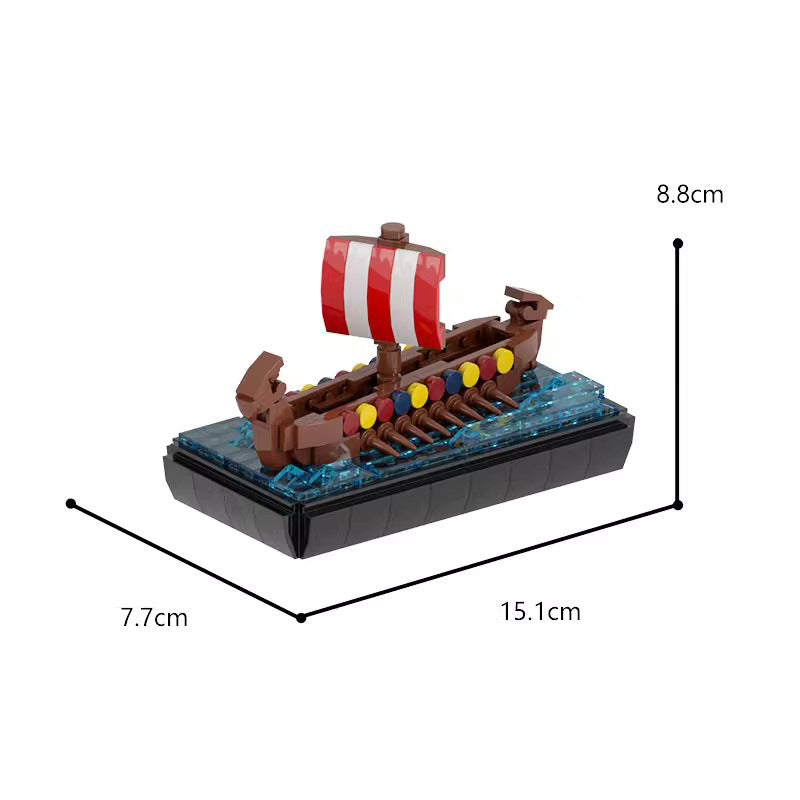 small viking longship building set | moc-76565 - 5