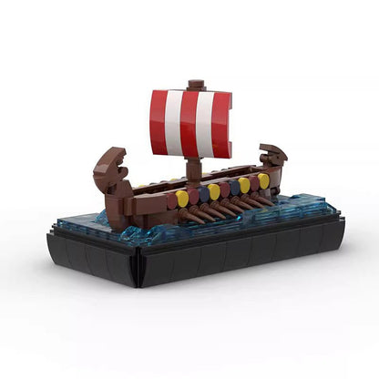Small Viking Longship MOC Building Kit | Nordic Ship Display Model - 1