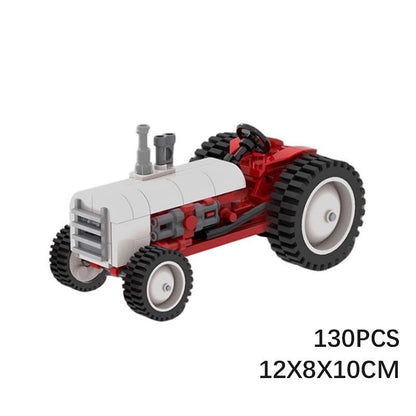 Small Vintage Tractor MOC Building Kit | Classic Farm Vehicle Model - 3