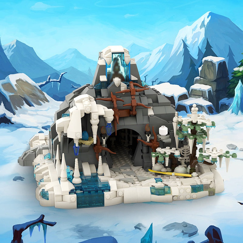 Snow Troll Cave Fantasy Mountain Building Kit | LEGO-Compatible MOC - 1