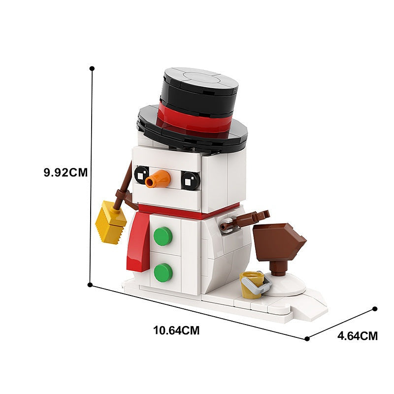 Snowman Cube Character MOC Building Kit | Christmas Figure Display - 2