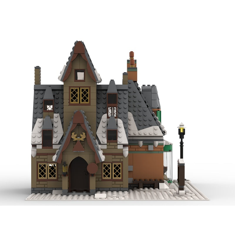 Snowy Fantasy Village Corner Modular House MOC Building Kit - 3