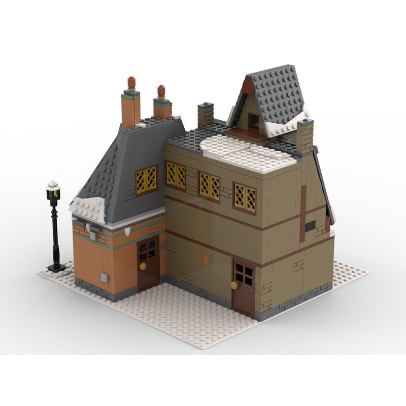 Snowy Fantasy Village Corner Modular House MOC Building Kit - 4