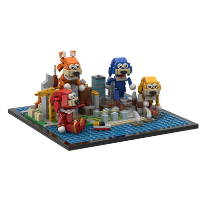 sonic the hedgehog scenario moc building blocks - 502 pcs - 2