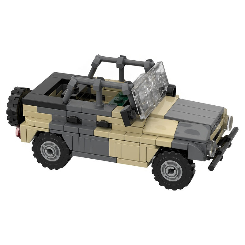 Soviet-Era 469 4x4 Utility Vehicle MOC Camo Off-Road Building Kit - 4