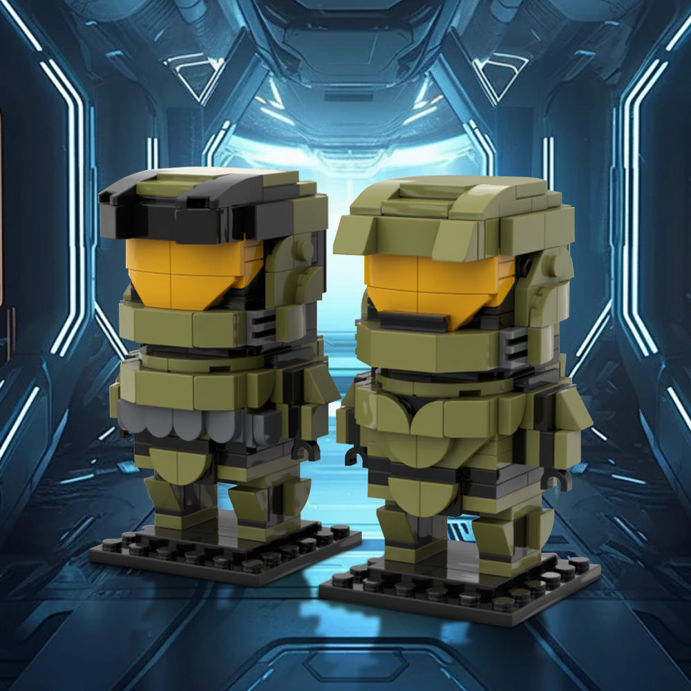 spartan john 117  brickheadz building kit | halo | moc-227741 - 1