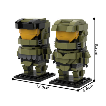 spartan john 117  brickheadz building kit | halo | moc-227741 - 4