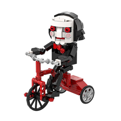 Spiral-Cheek Horror Puppet MOC Building Kit | Tricycle Character Figure - 3