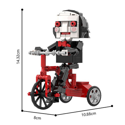 Spiral-Cheek Horror Puppet MOC Building Kit | Tricycle Character Figure - 4