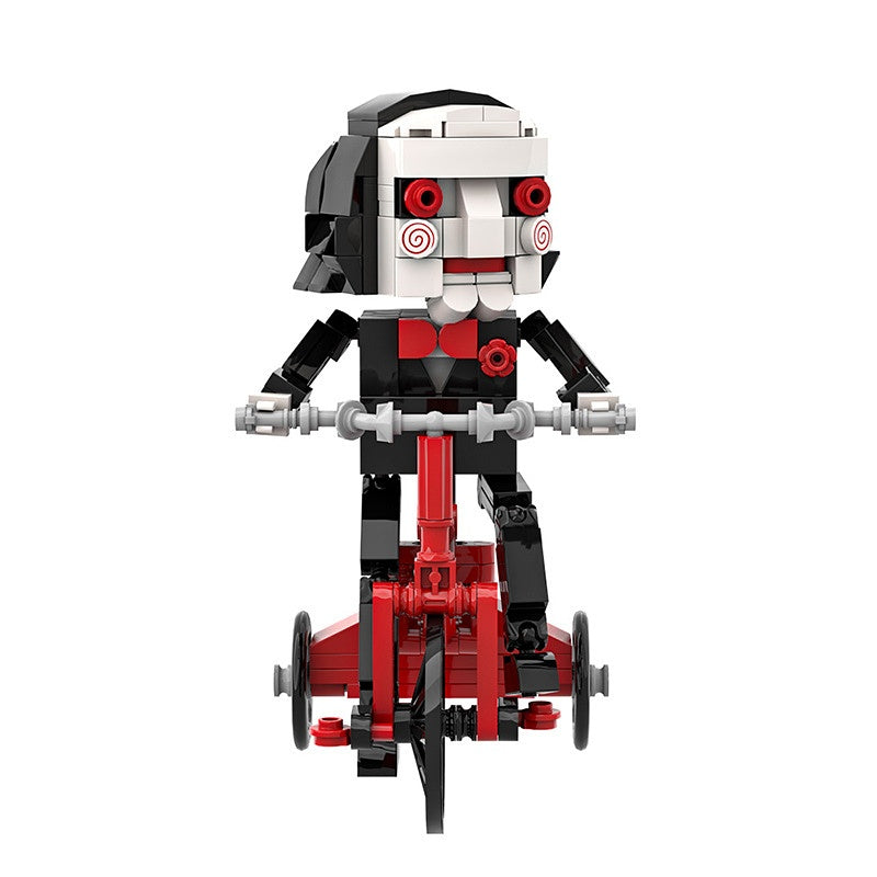 Spiral-Cheek Horror Puppet MOC Building Kit | Tricycle Character Figure - 5