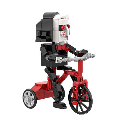 Spiral-Cheek Horror Puppet MOC Building Kit | Tricycle Character Figure - 6