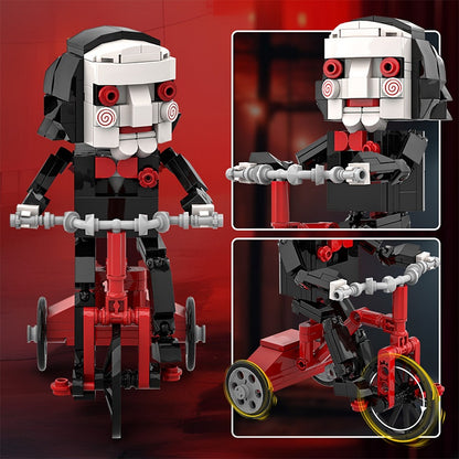Spiral-Cheek Horror Puppet MOC Building Kit | Tricycle Character Figure - 7