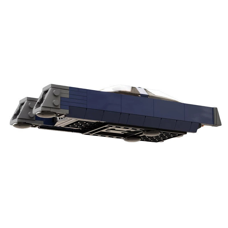 Split-Nose City Speeder MOC Building Kit | Dark Blue Hover Vehicle - 1