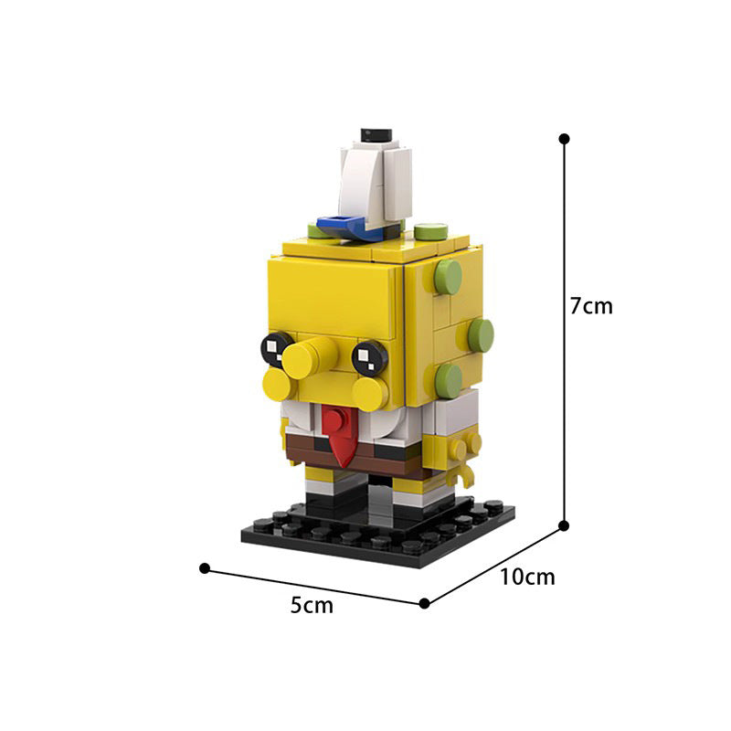 spongebob & gary brickheadz set | lego-compatible cartoon moc - 2