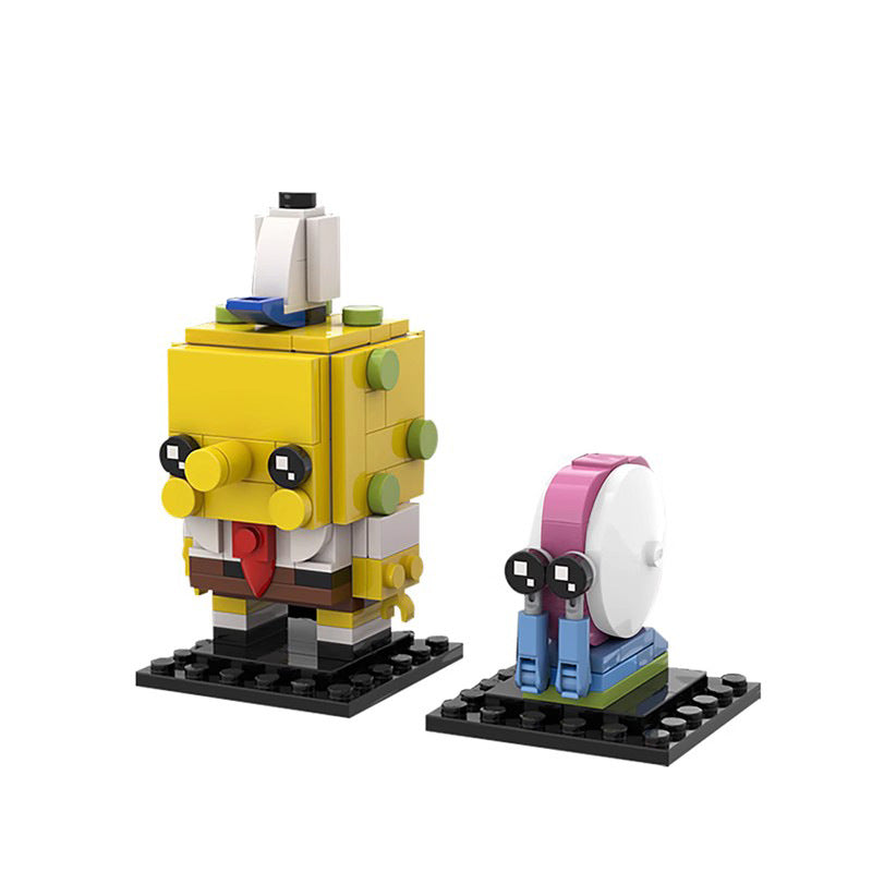 spongebob & gary brickheadz set | lego-compatible cartoon moc - 3