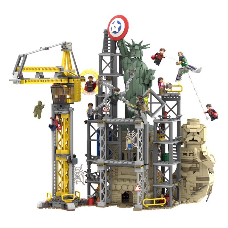 statue of liberty final battle building set | spider-man | moc-123857 - 5