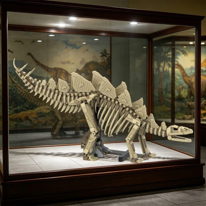 Stegosaurus Fossil MOC Building Kit | Dinosaur Skeleton Display Model - 1