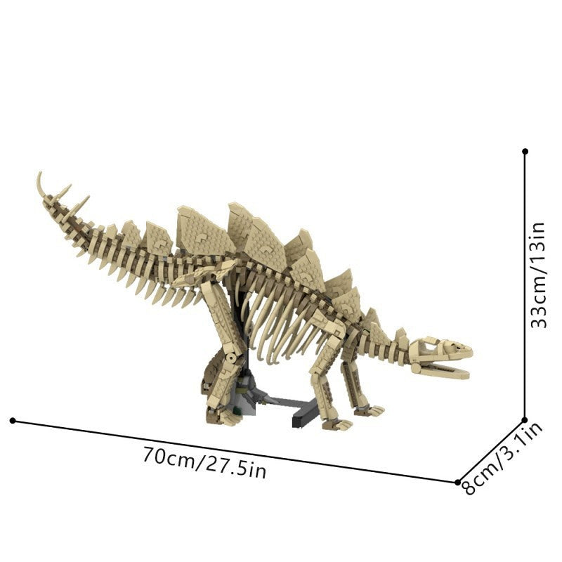 Stegosaurus Fossil MOC Building Kit | Dinosaur Skeleton Display Model - 3