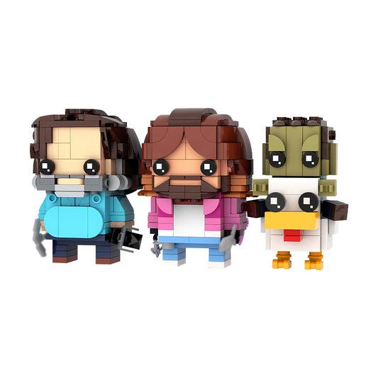 steve, garrett & chicken jockey building set | minecraft | moc-217708 - 2