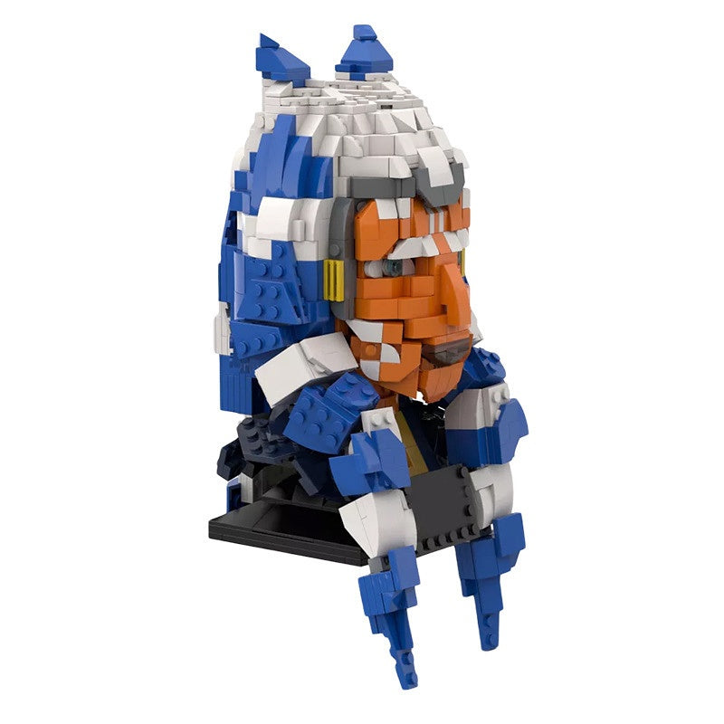 Striped Head Tails Rebel Bust Building Kit | LEGO-Compatible MOC - 1
