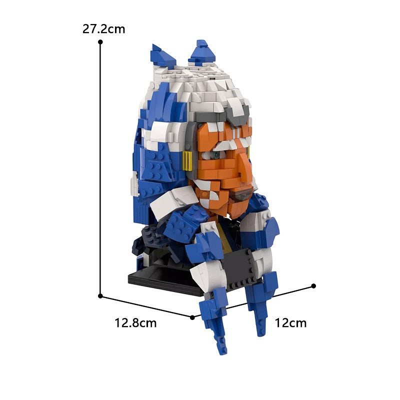 Striped Head Tails Rebel Bust Building Kit | LEGO-Compatible MOC - 3