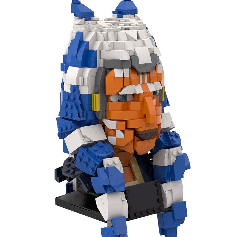 Striped Head Tails Rebel Bust Building Kit | LEGO-Compatible MOC - 4