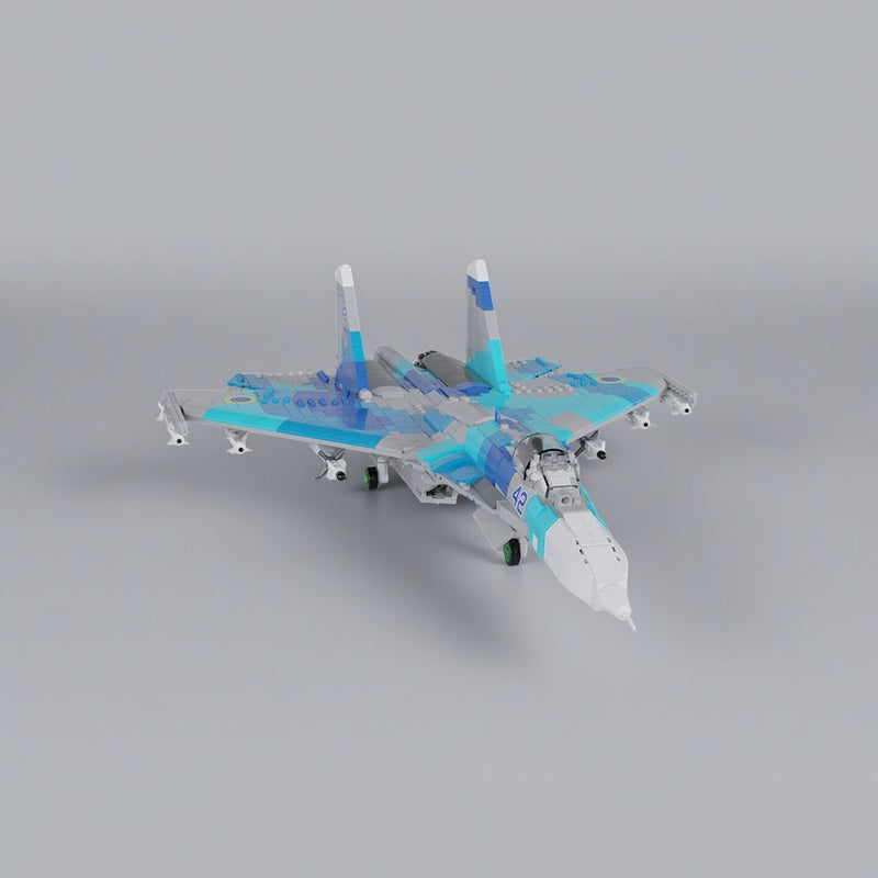 Su-27 Ukrainian Fighter Jet 1:35 MOC Building Kit - 1