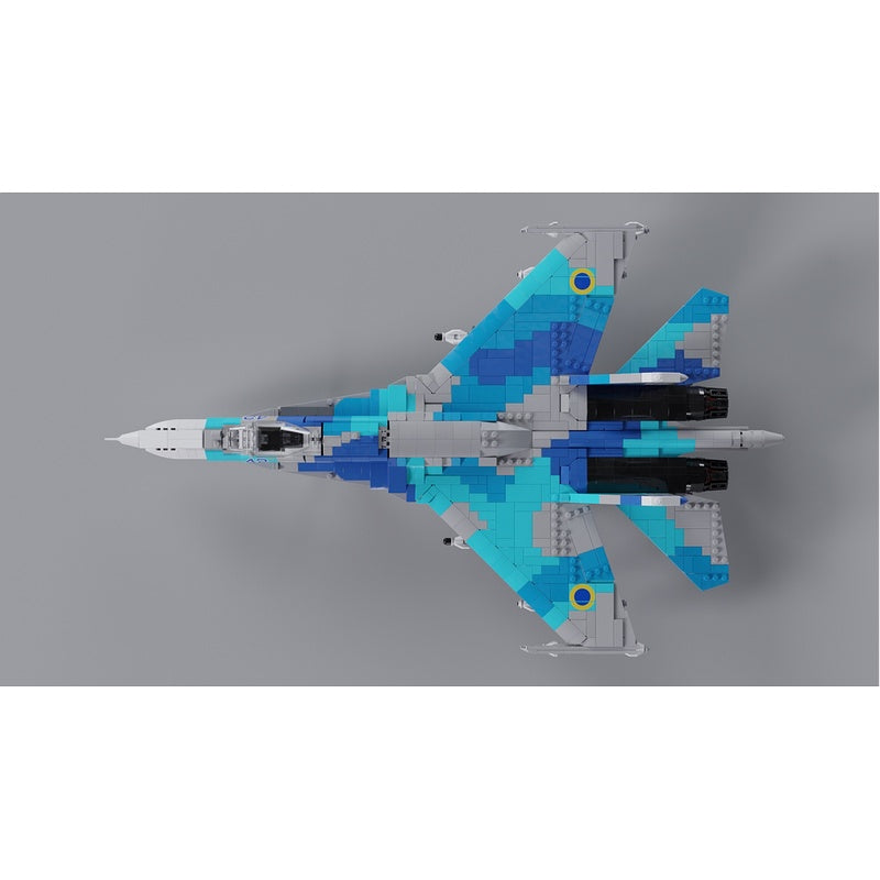 Su-27 Ukrainian Fighter Jet 1:35 MOC Building Kit - 2