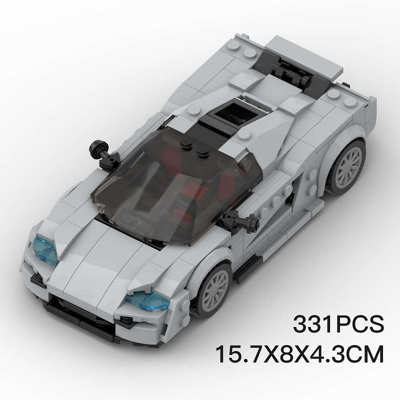 Swedish Hypercar Tail-Fin MOC Building Kit | Liftable Vehicle Model - 6