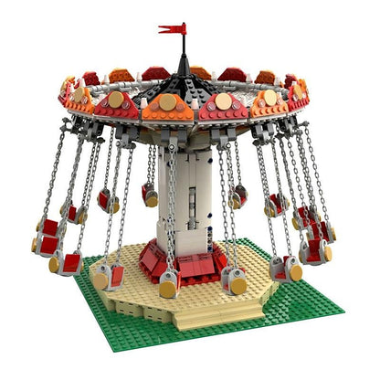 Swing Ride MOC Building Kit | Modular Amusement Park Attraction - 2