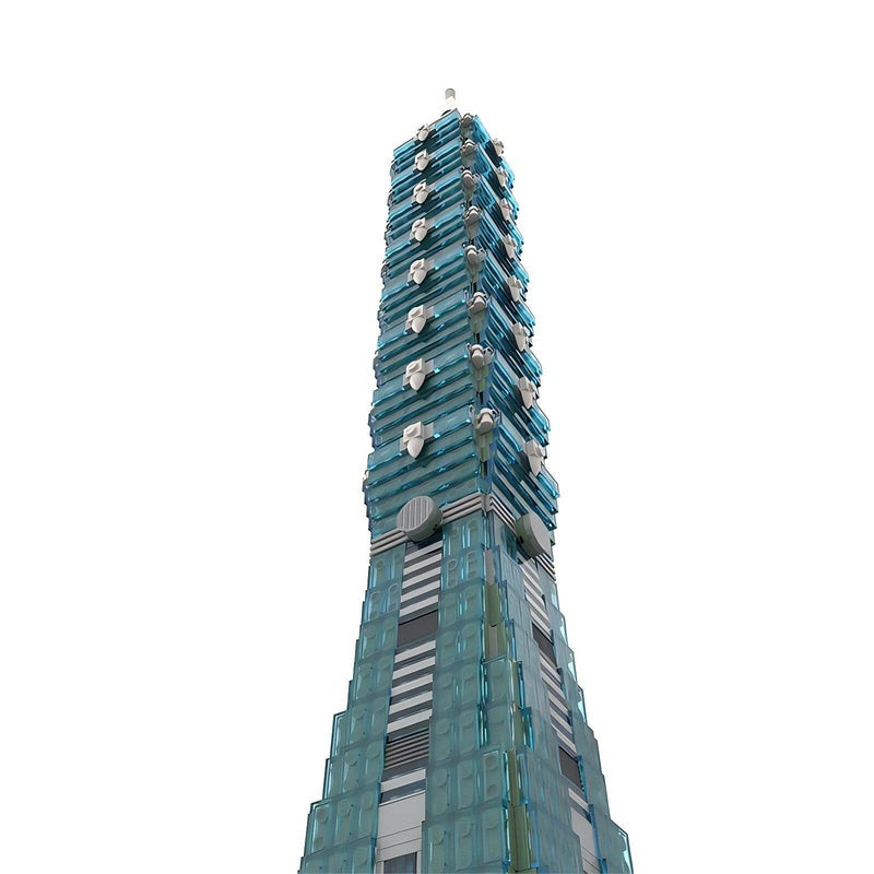 Taipei 101 MOC Skyscraper Building Kit 1:800 Scale Skyline Model Display Set - 4